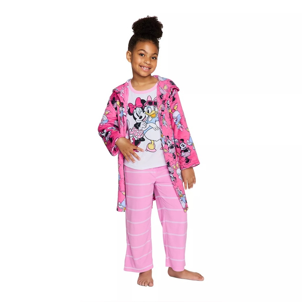 NWT Minnie Mouse & Daisy Duck Girls 3-Piece Robe & Pajama Set